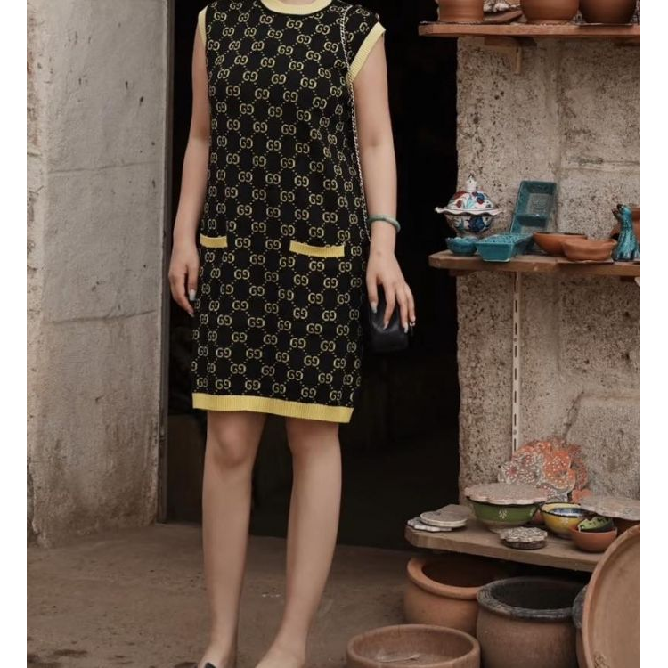 古驰/连衣裙/95新/丝缎、羊毛、亮片/[251209ZY]