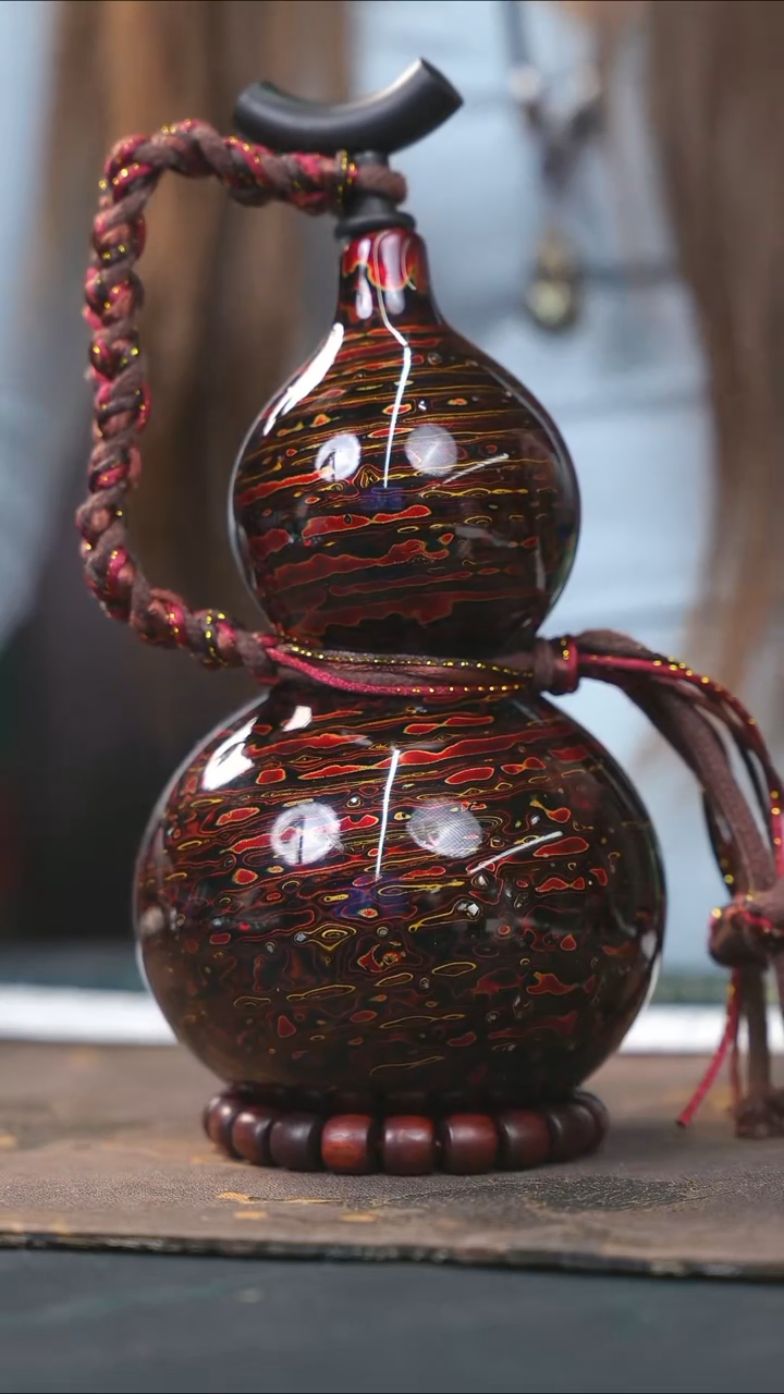 【闪购商品】WK206漆艺酒葫芦不包手串及旋转底座