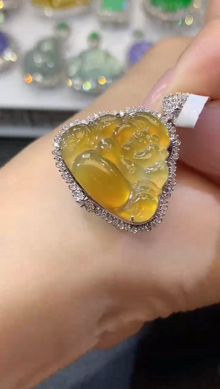 【闪购商品】翡翠18K金镶嵌吊坠(不含链)C125