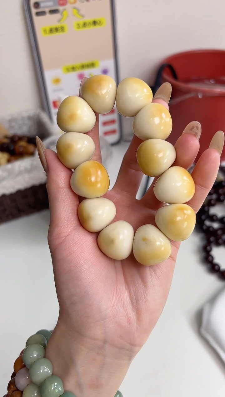 手串菩提根/象牙果象牙果溏心蒜瓣21mm+手串瑕疵不补