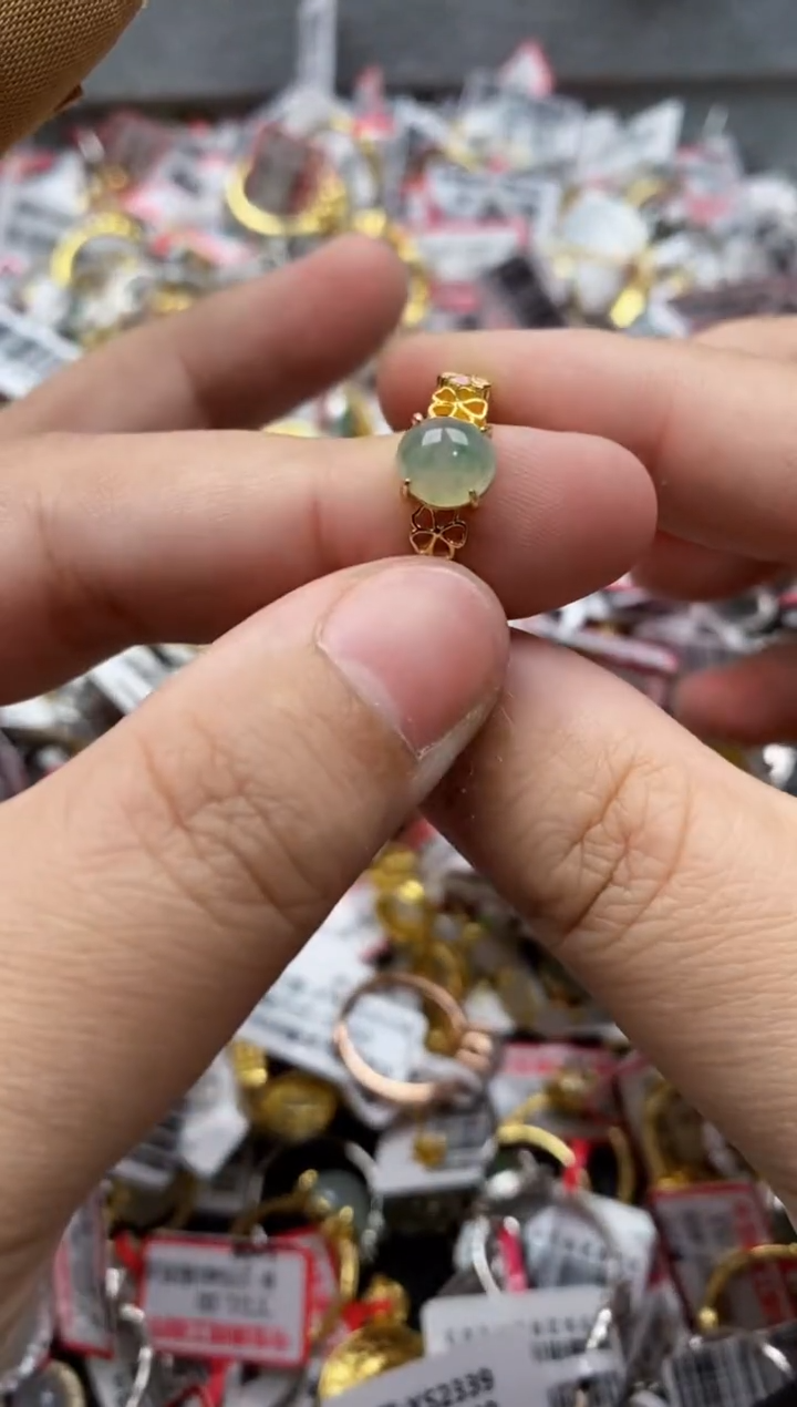 【闪购商品】翡翠戒指银S925镶嵌55555---5