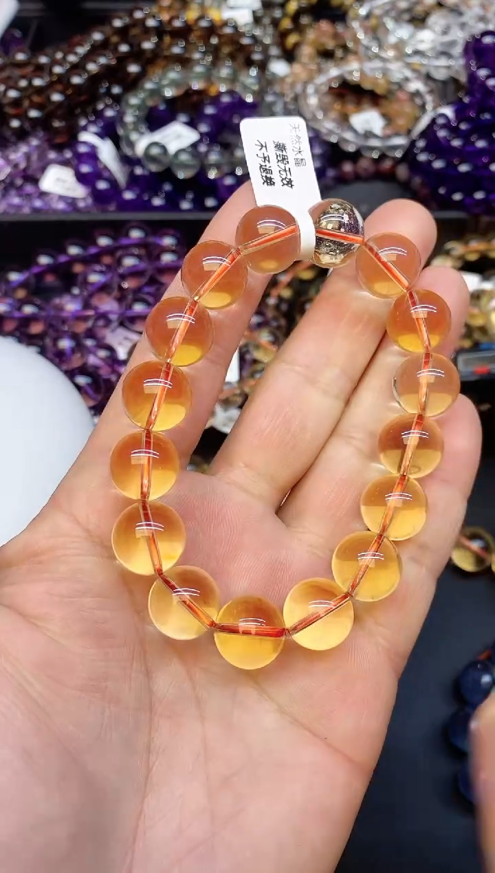 【闪购商品】水晶手串未镶嵌A106 黄水晶 13mm+