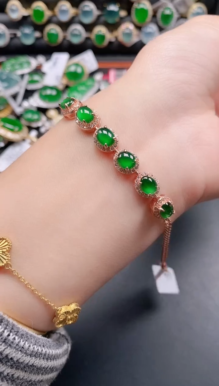 银S925镶嵌戒指翡翠111