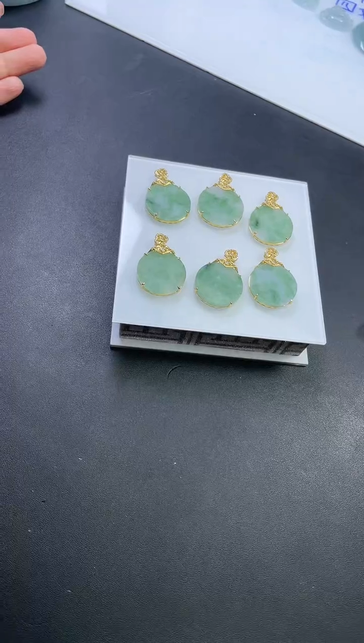 【闪购商品】翡翠挂件银S925镶嵌无事牌多样性发一件