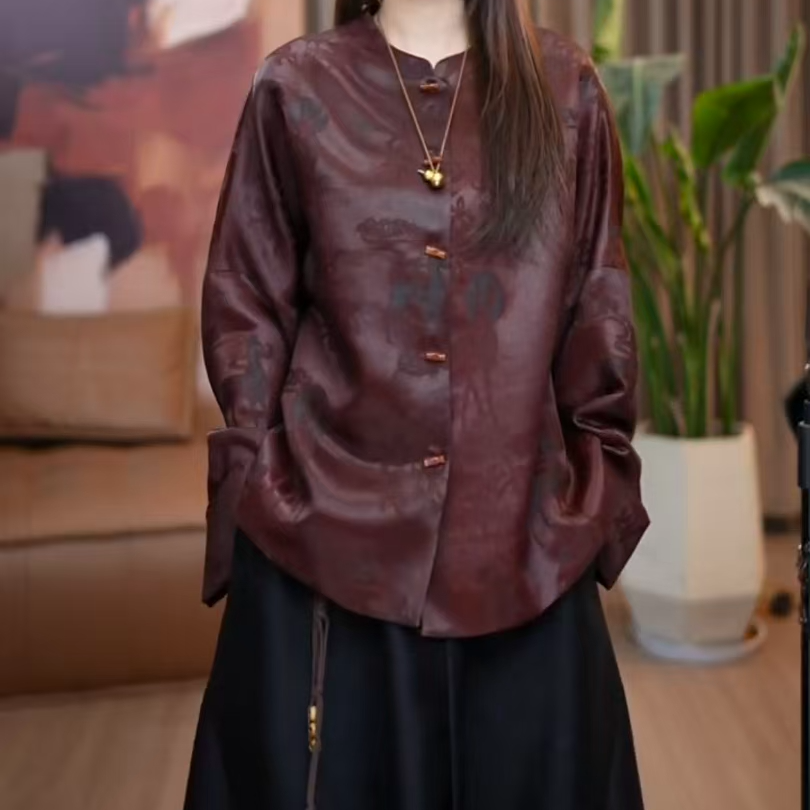 『鹿鸣』桑蚕丝原创设计百搭新中式休时尚闲显瘦外套