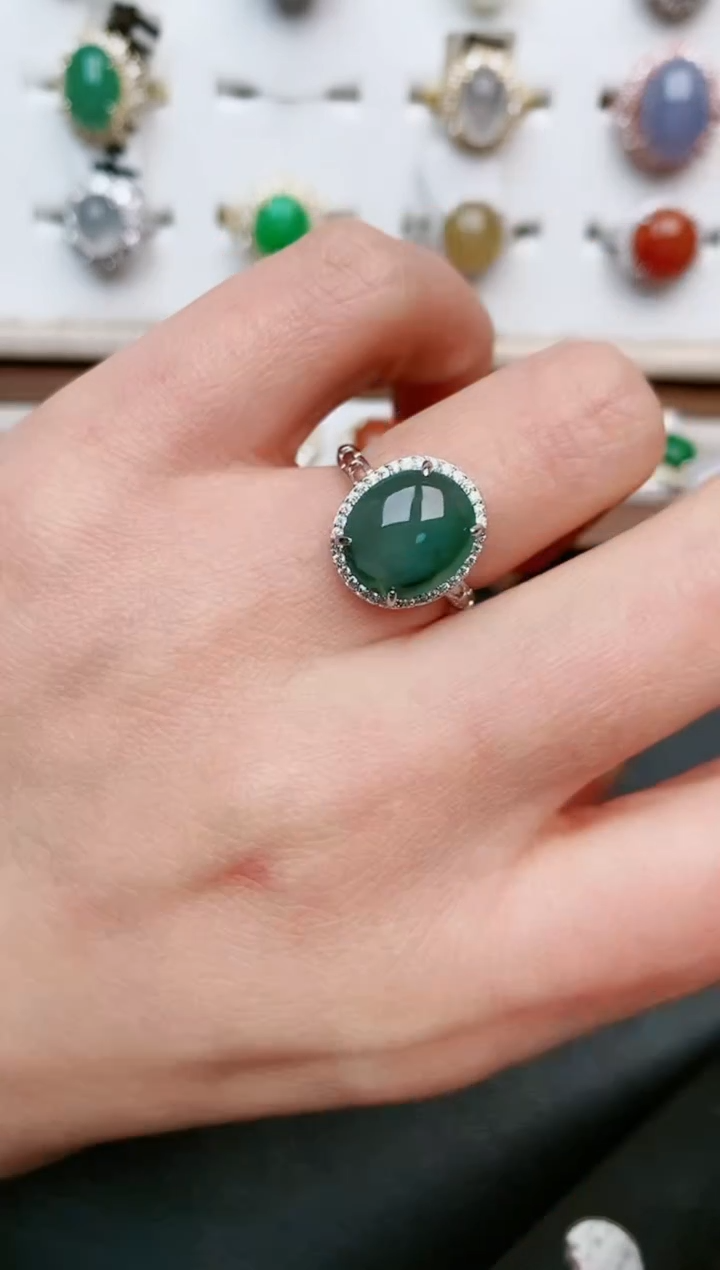 【闪购商品】翡翠戒指银S925镶嵌....