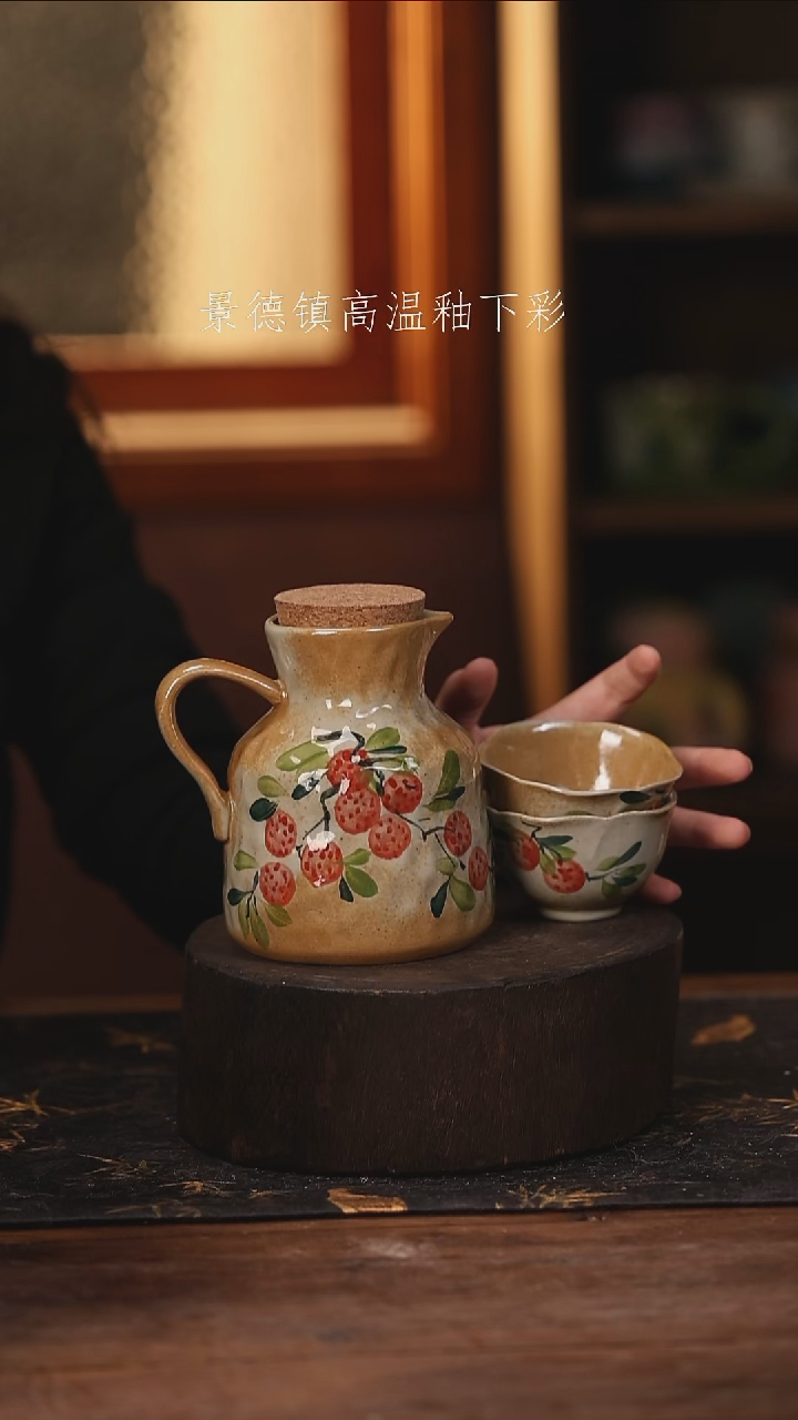 陶瓷景德镇高温釉下手绘陶瓷@L791@
