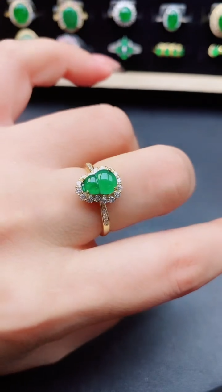 翡翠戒指银S925镶嵌805850