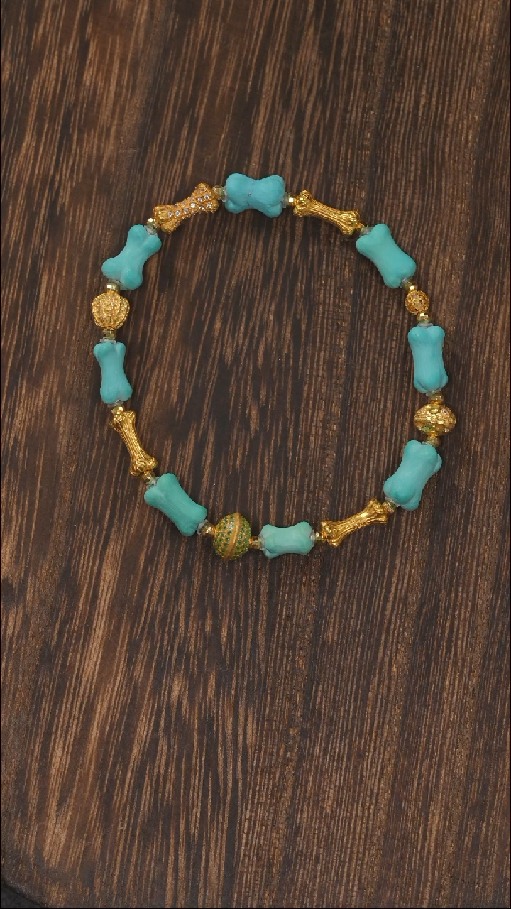 【闪购商品】绿松石手链18K金镶嵌1