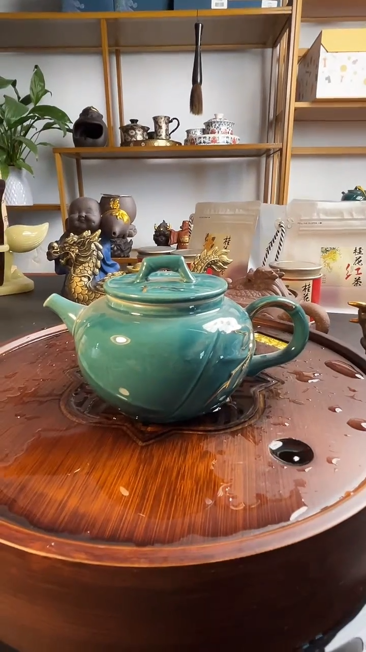 竹韵描金茶壶 清仓福利