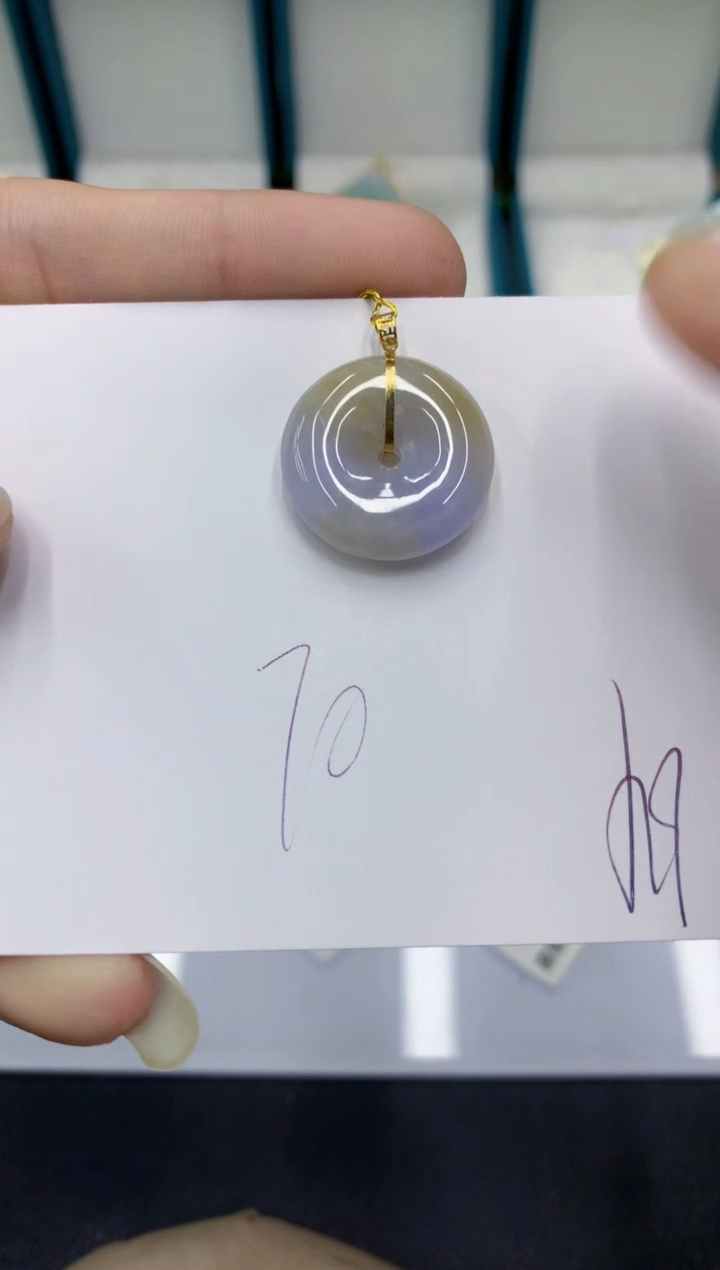 颈饰18K金镶嵌翡翠翡翠