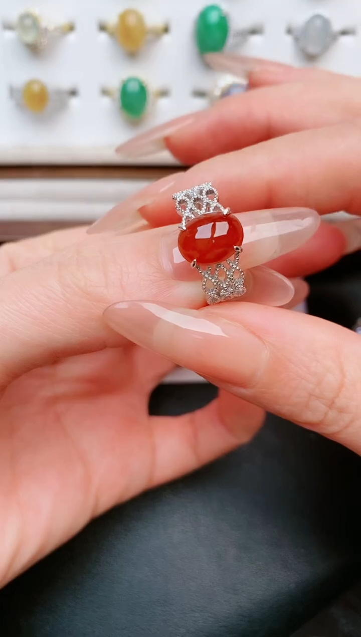 【闪购商品】翡翠戒指银S925镶嵌....