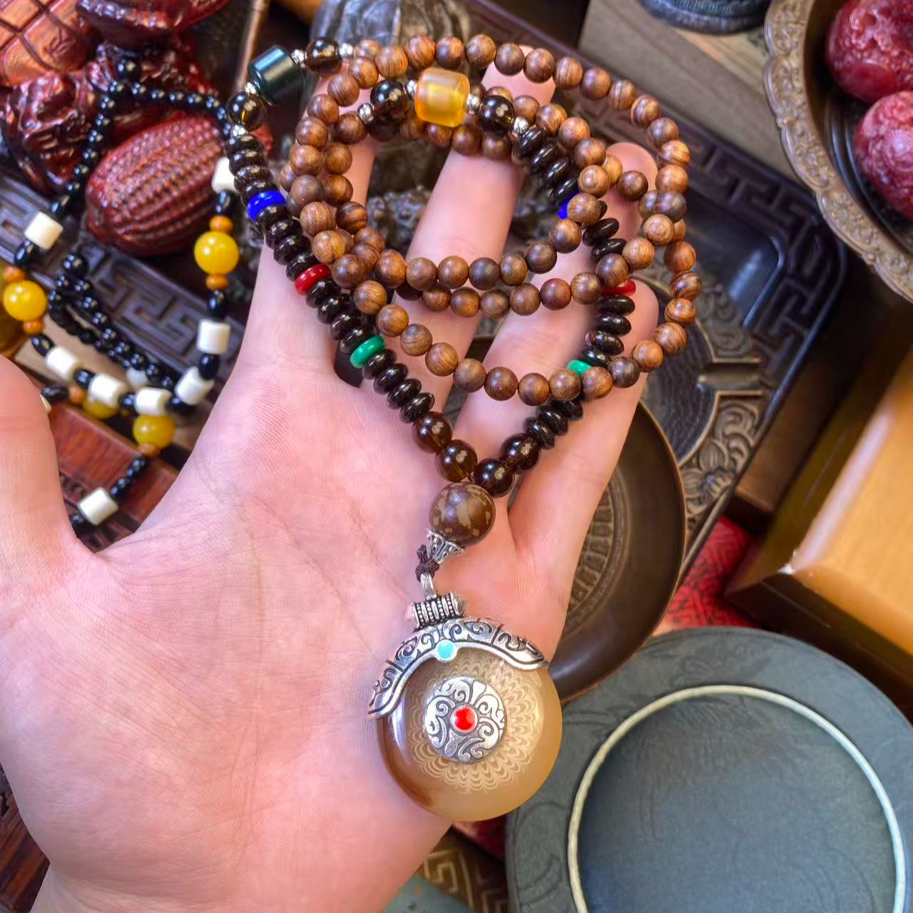 【闪购商品】-牛骨平安扣颈饰