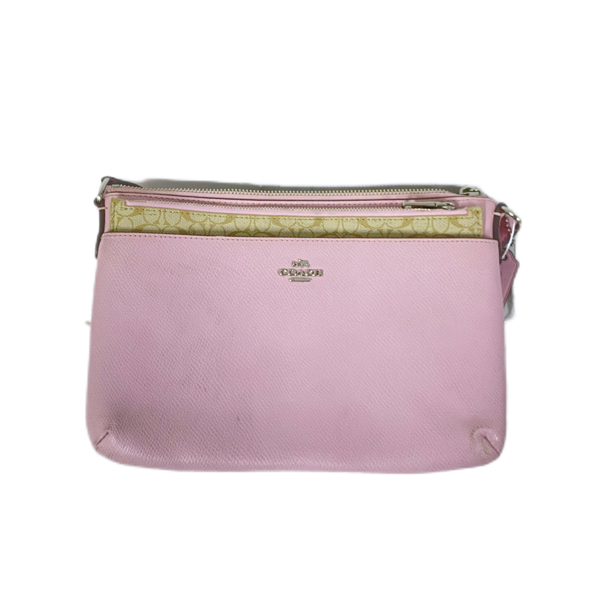 95新 COACH/蔻驰 经典老花PVC拼皮单肩斜挎包 AF-10653-B