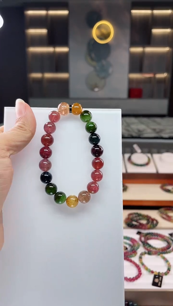 未镶嵌老矿碧玺单圈手串10mm+碧玺（多样性发一条）Q