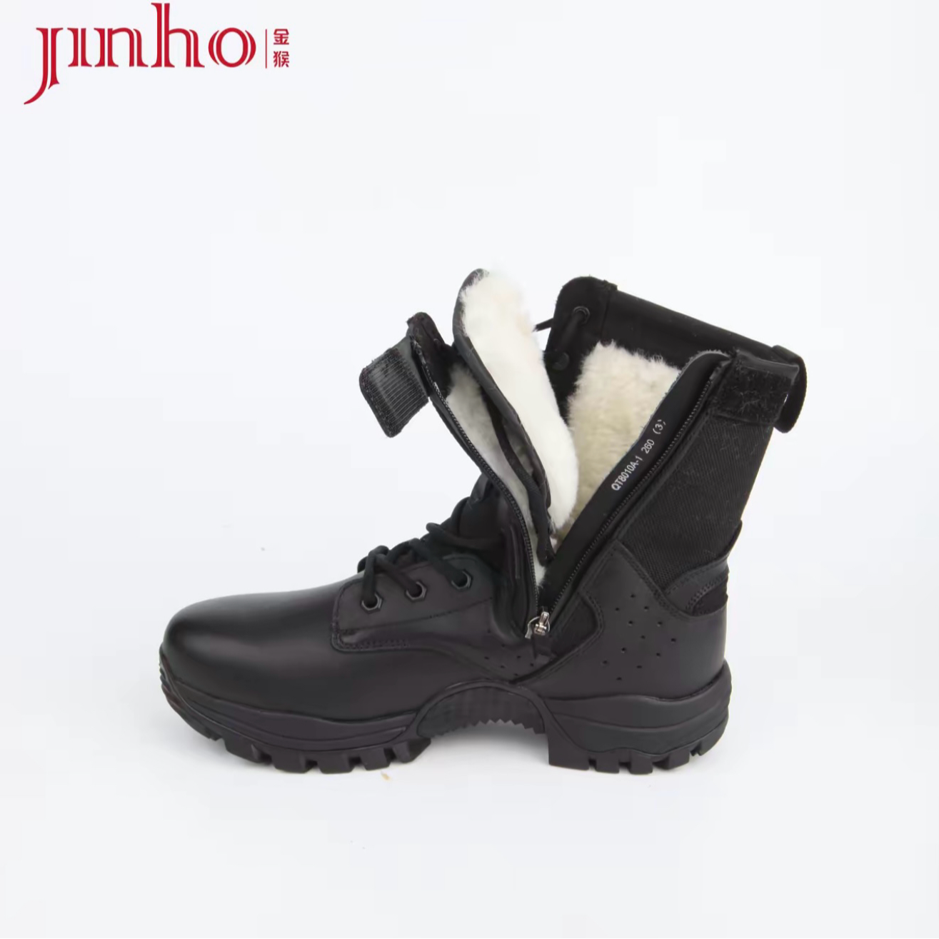 Jinho/金猴冬季防寒羊毛靴户外登山防滑靴真皮马丁靴耐磨高帮