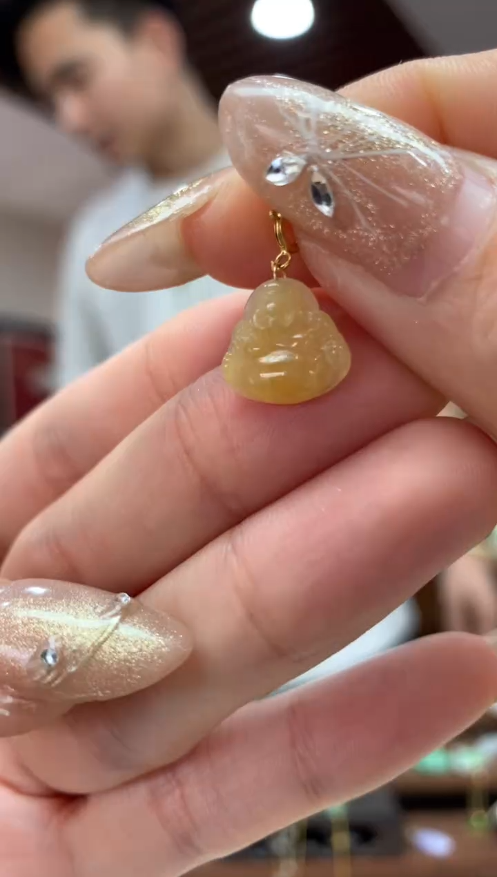 【闪购商品】翡翠吊坠(不含链)18K金镶嵌佛公