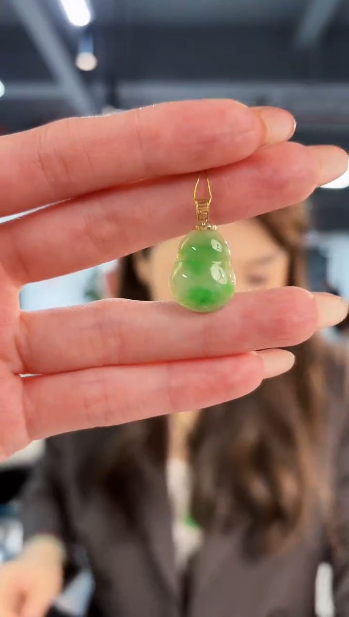 【闪购商品】翡翠颈饰18K金镶嵌缅料A货/支持复检/一件