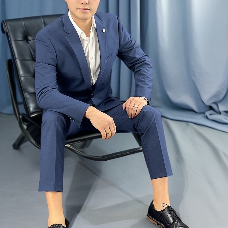 【隆城世家】韩版修身男士时尚休闲西服套装正装职业小西装青年外套