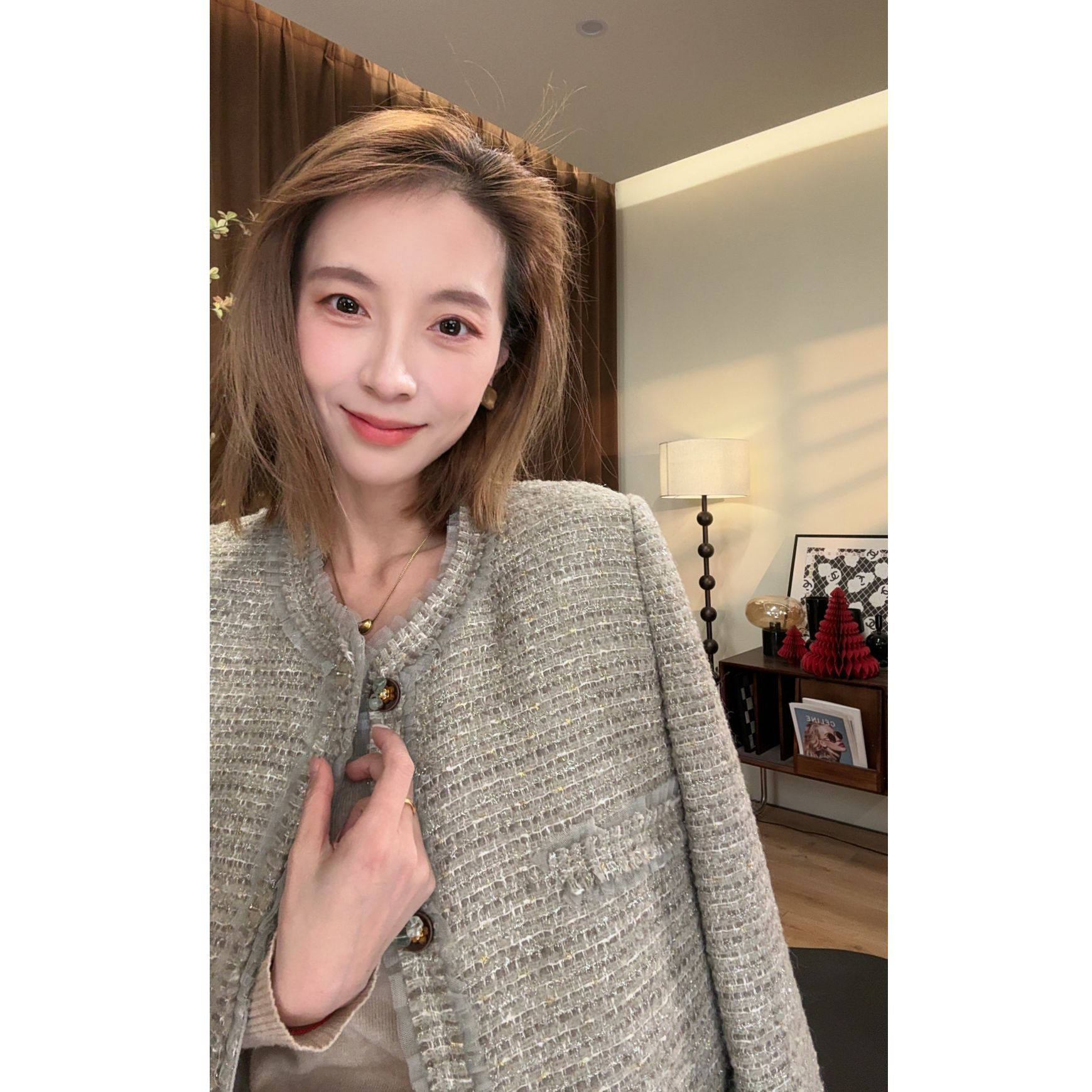 【暮云川】经典时尚白鸭绒羽绒外套小香风羽绒服 新国标90绒