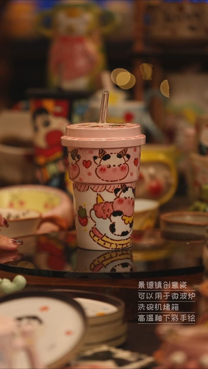 陶瓷景德镇可爱陶瓷釉下彩绘设计师款