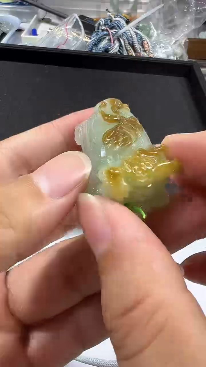 翡翠未镶嵌颈饰仁*3735天然珠宝翡翠玉石貔貅带绳多样性发一个