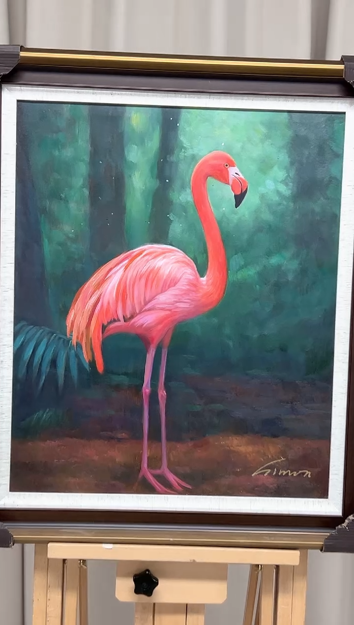 【闪购商品】绘画陶宗健-50*60-火烈鸟油画