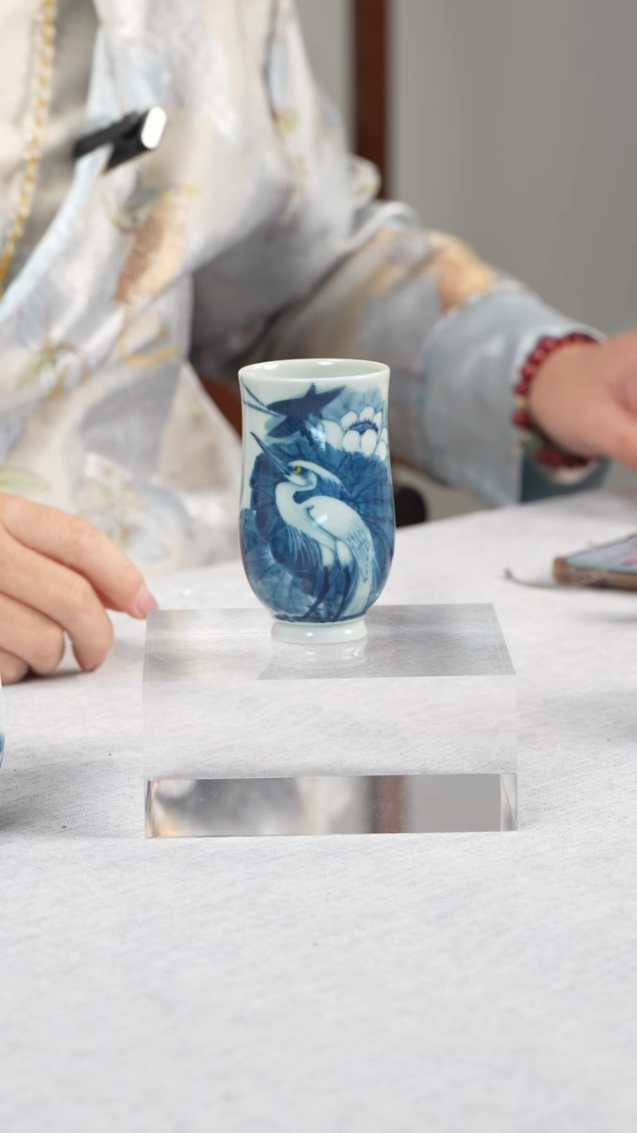 杯子瓷姚贵琥 一鹭莲升