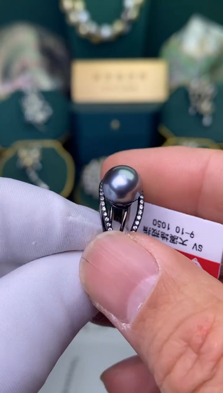 【闪购商品】海水珍珠戒指银S925镶嵌9-10