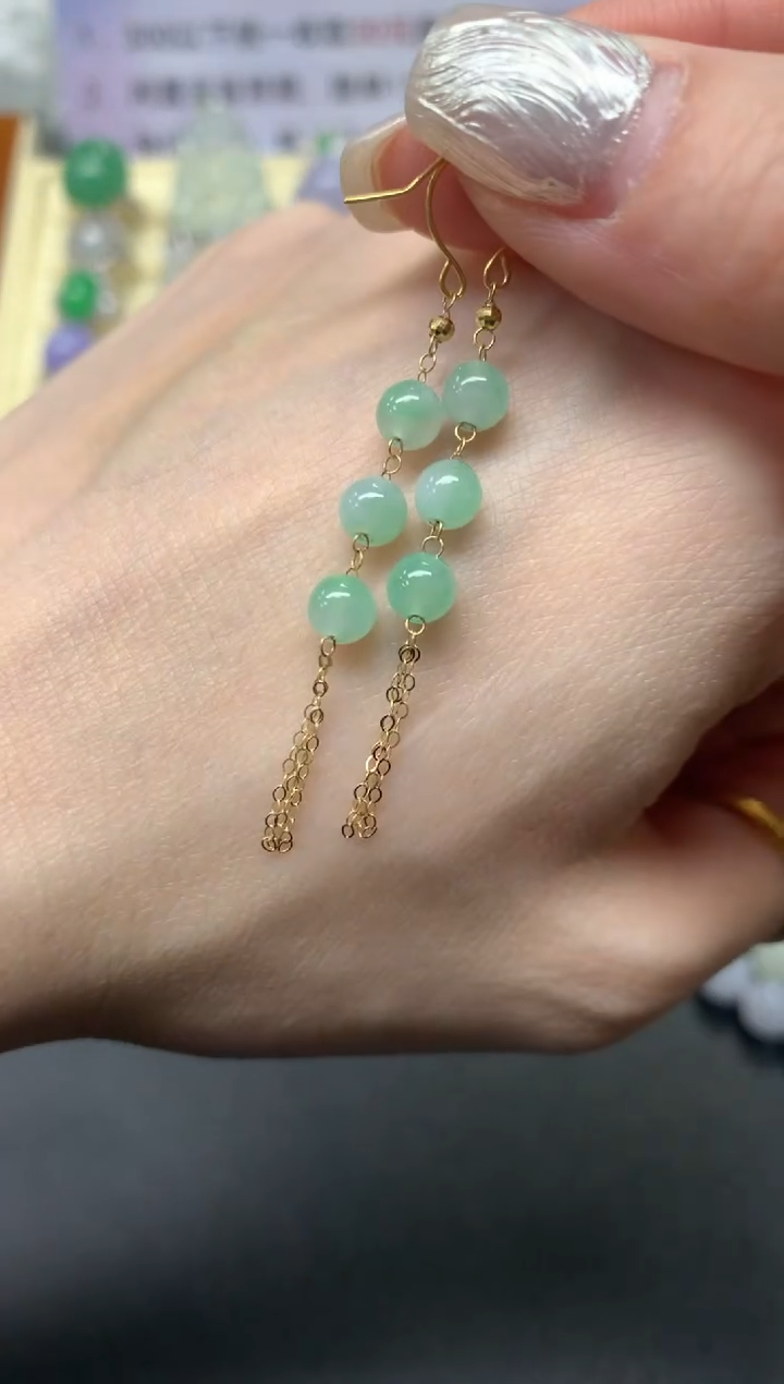 【闪购商品】翡翠耳饰18K金镶嵌多样性发其一|400+40