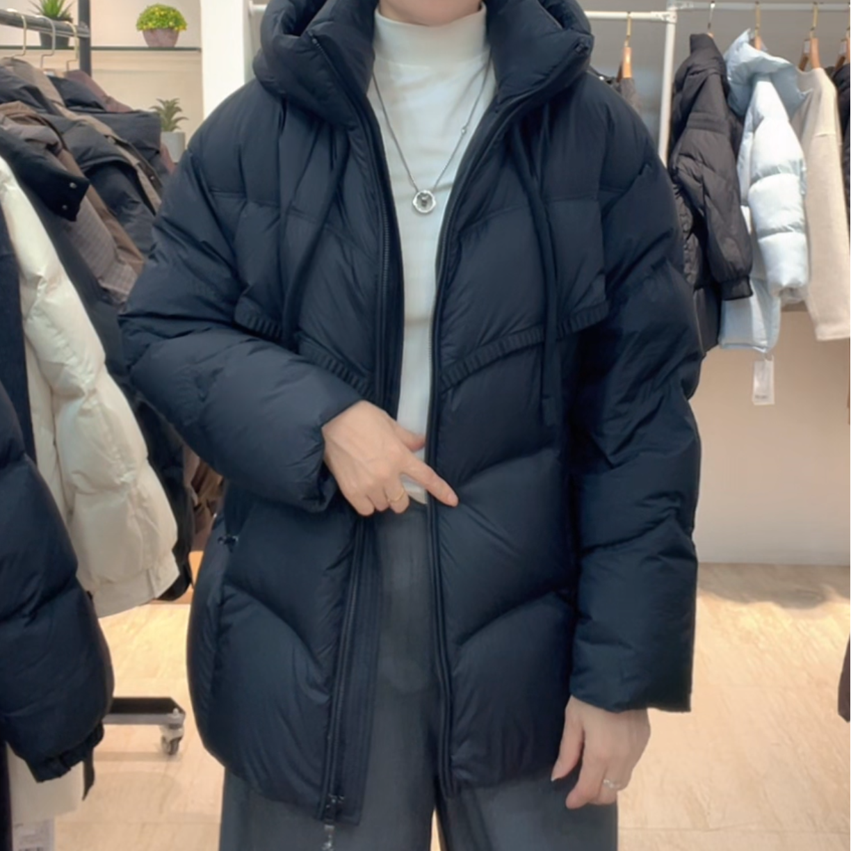 吉米赛欧【夏天专属中长款鹅绒服 】1L2552156 时尚鹅绒服