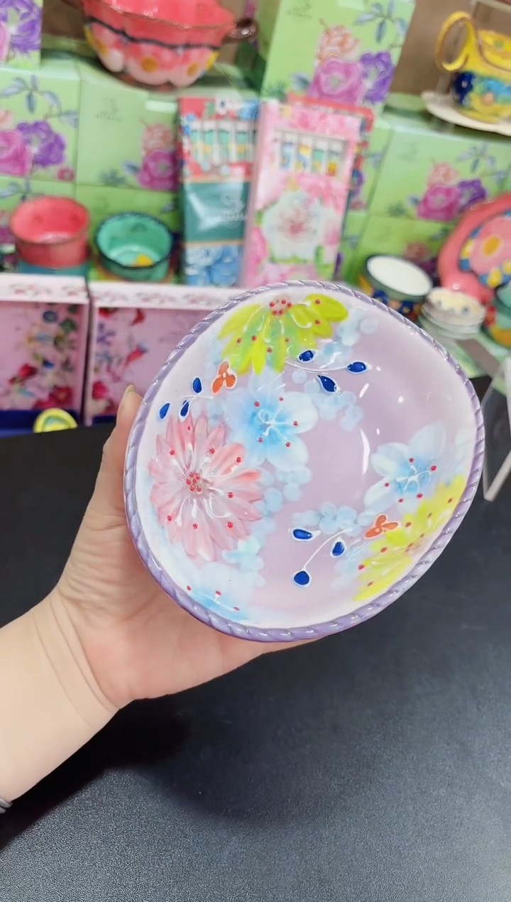 瓷元宝一个-濑户烧紫色