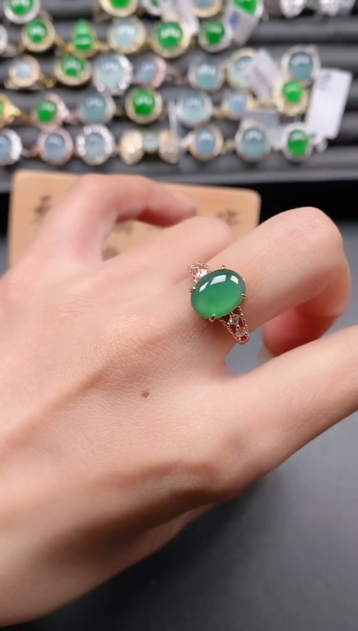 银S925镶嵌戒指翡翠111111
