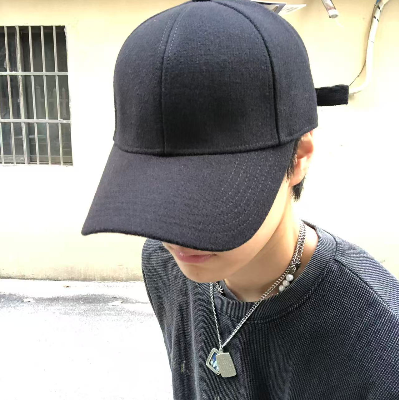 硬顶毛呢加大加深纯色重磅大帽檐棒球帽男生鸭舌帽保暖显脸小棒球