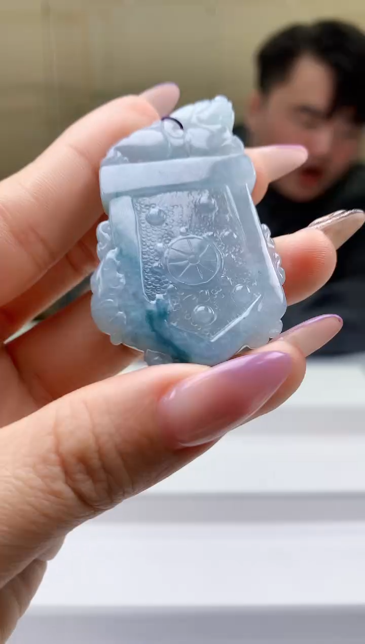 【闪购商品】定制翡翠未镶嵌5060ty-毛货挂件194