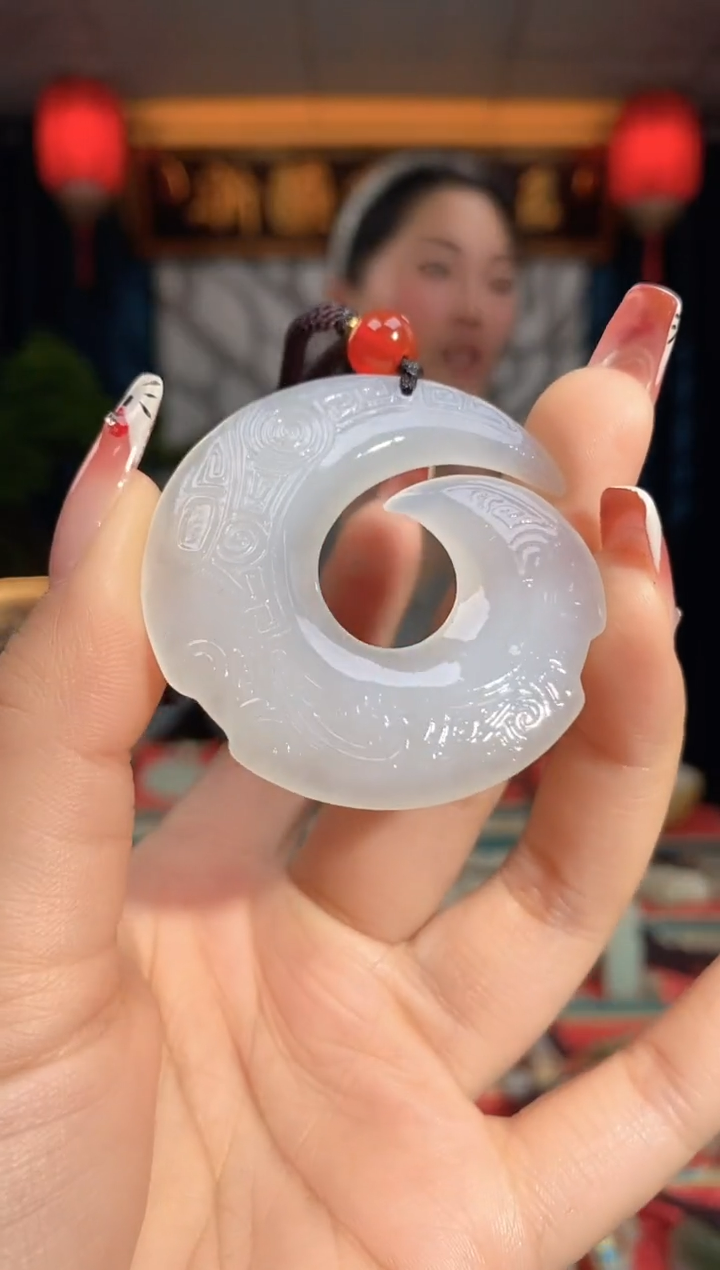 和田玉未镶嵌挂件时来运转