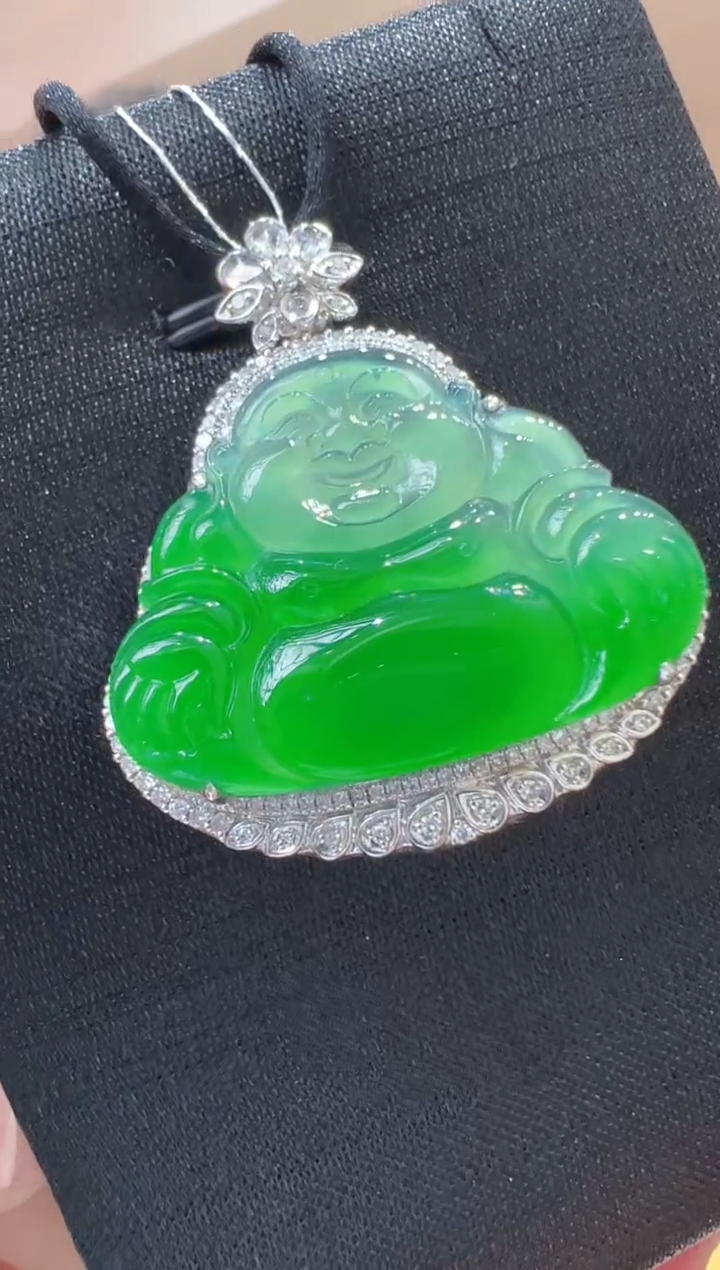 【闪购商品】翡翠吊坠(不含链)18K金镶嵌           