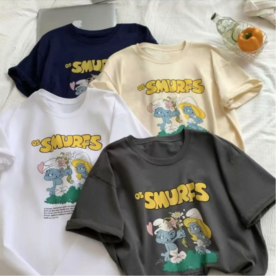 【锦衣服饰】XM 7960卡通图案时尚圆领T恤