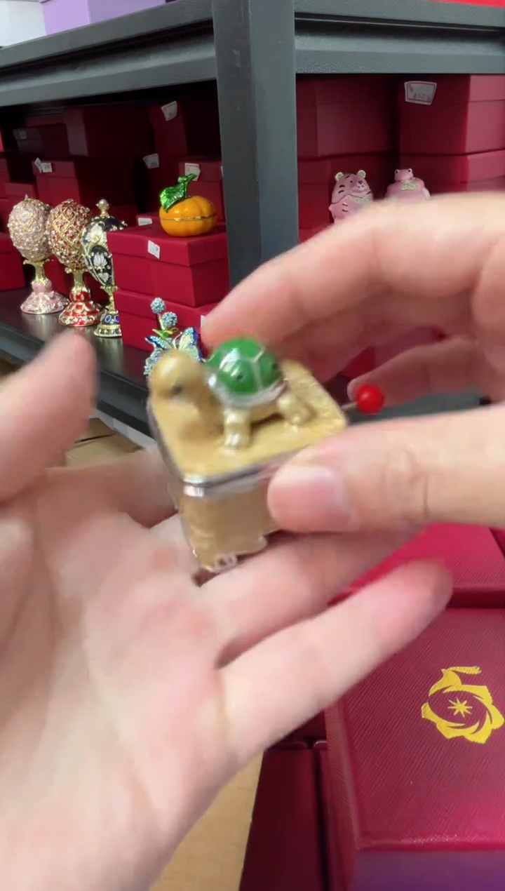 【闪购商品】瓷片年货节福福价格高质珐琅彩合金摆件首饰盒