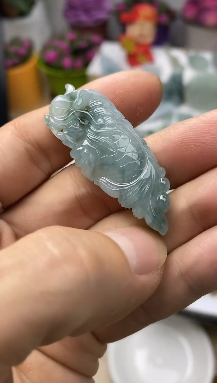 颈饰未镶嵌翡翠15天然缅甸翡翠A货龙鱼