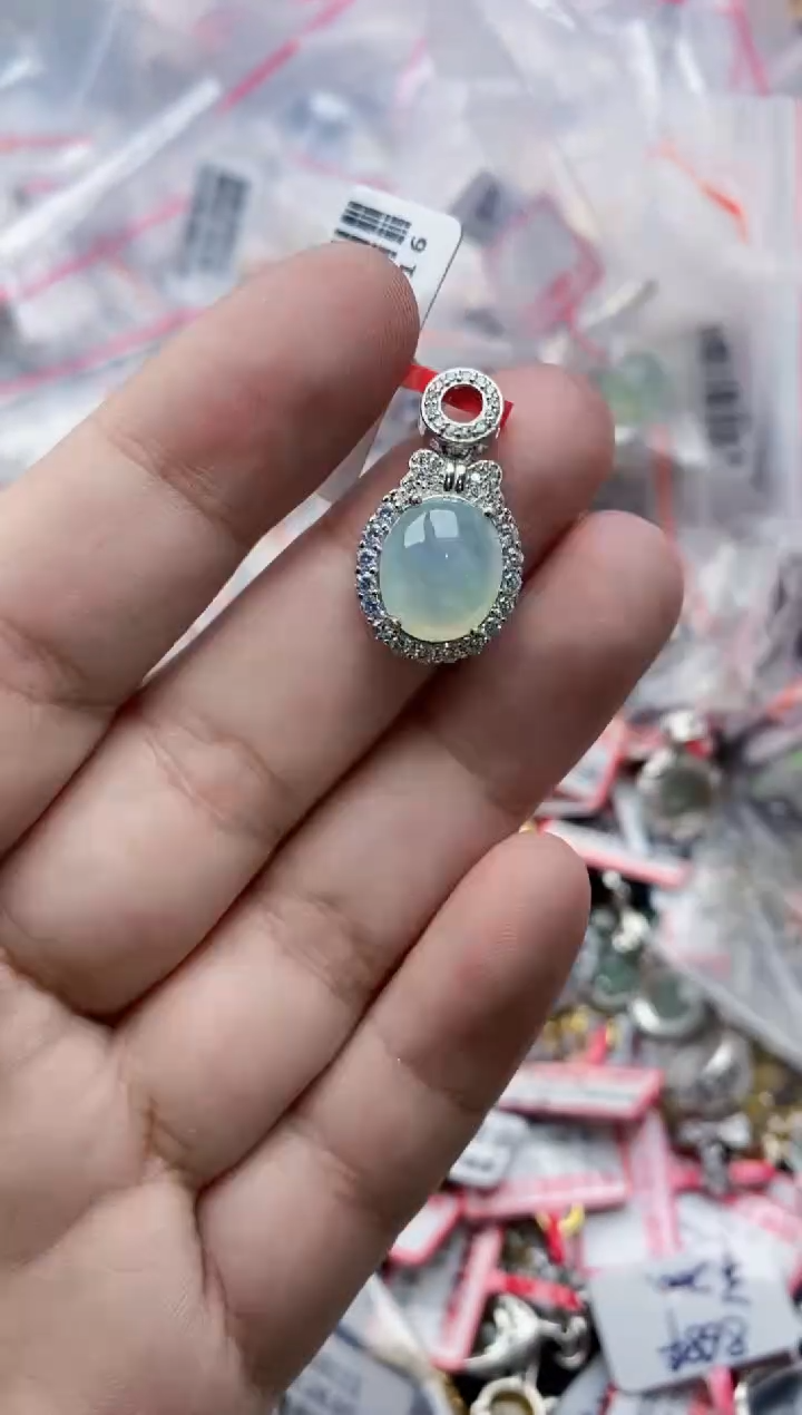 翡翠银S925镶嵌戒指33333---7