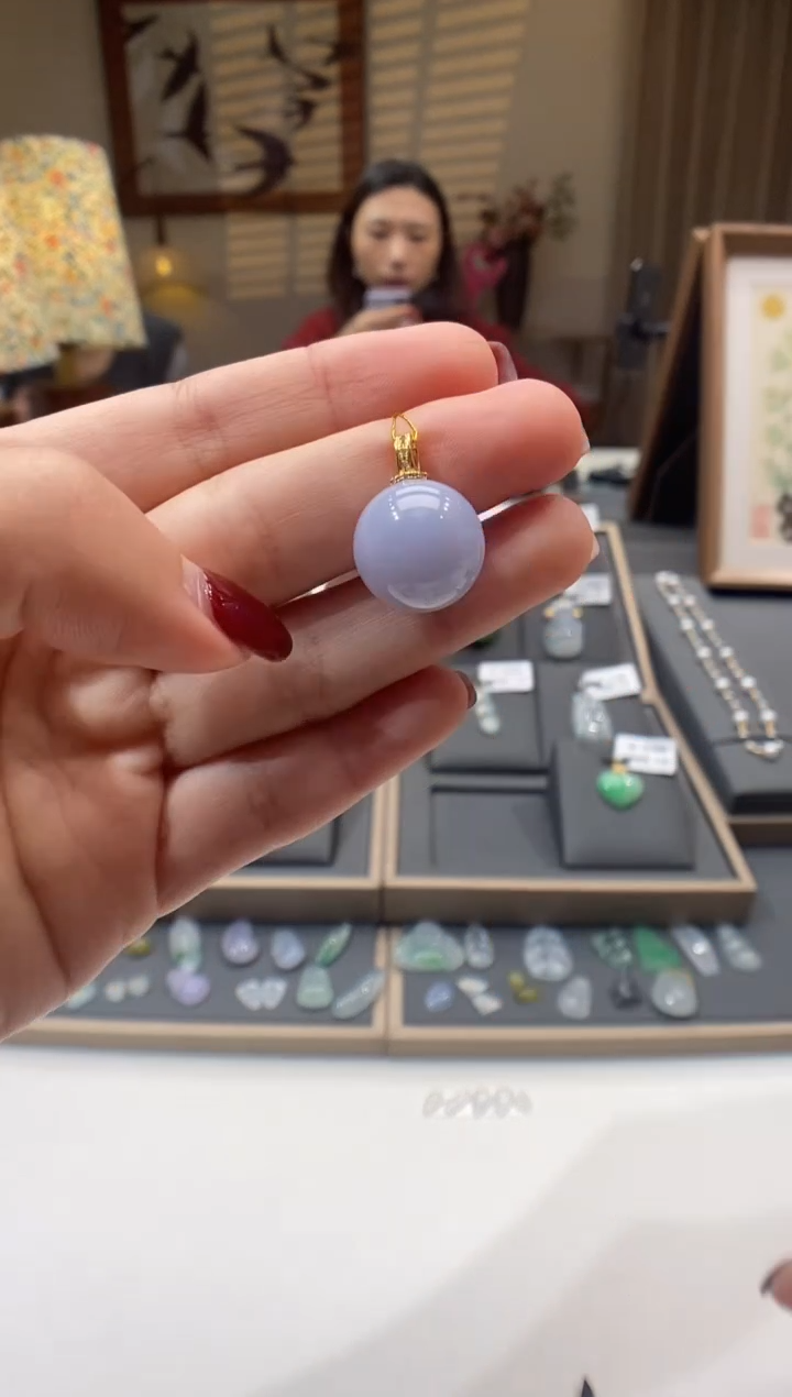 【闪购商品】翡翠颈饰18K金镶嵌珠子