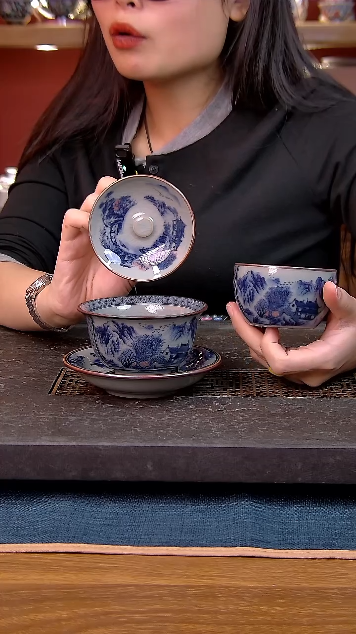 简装家用款2件套 老陶泥开片纹陶瓷茶具