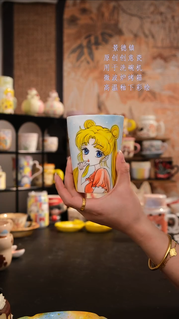 摆件陶旺的可以手工手绘设计师款