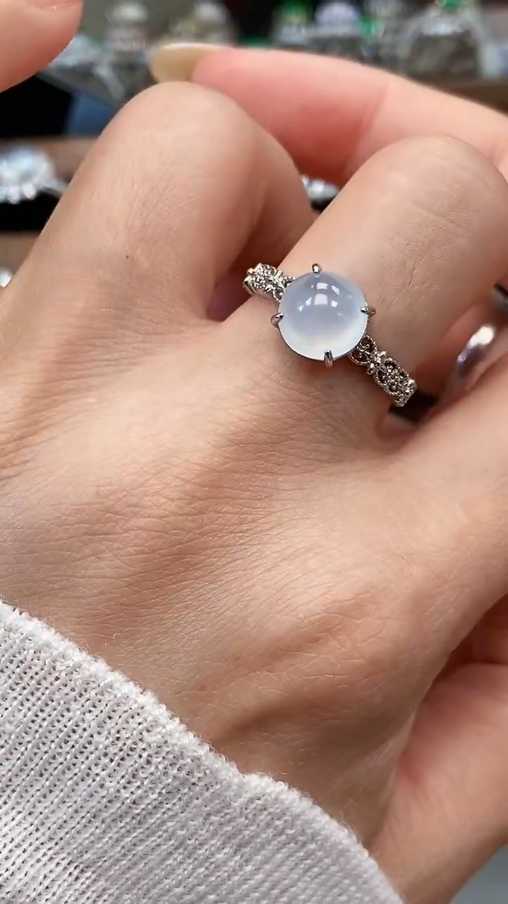 银S925镶嵌戒指翡翠6816