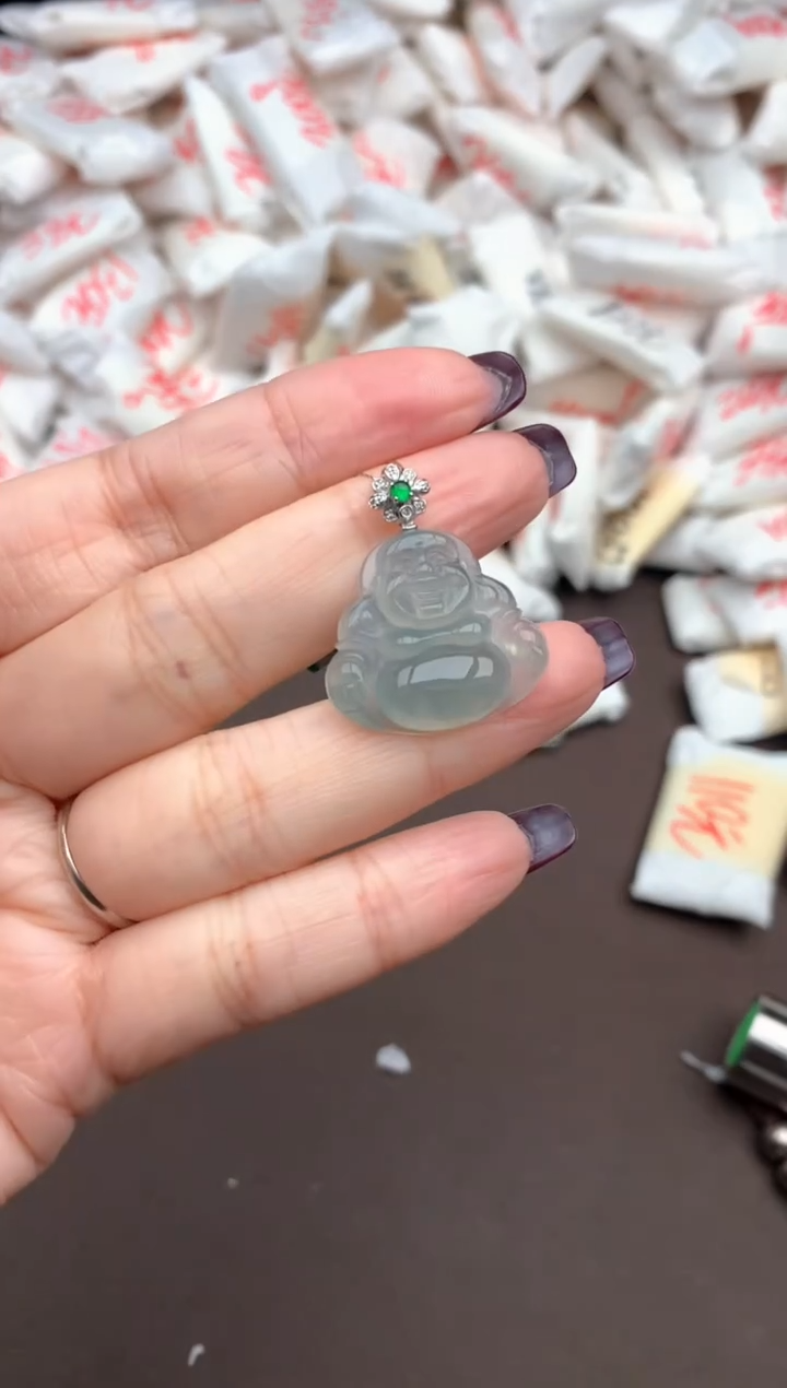 【闪购商品】翡翠挂件18K金镶嵌一