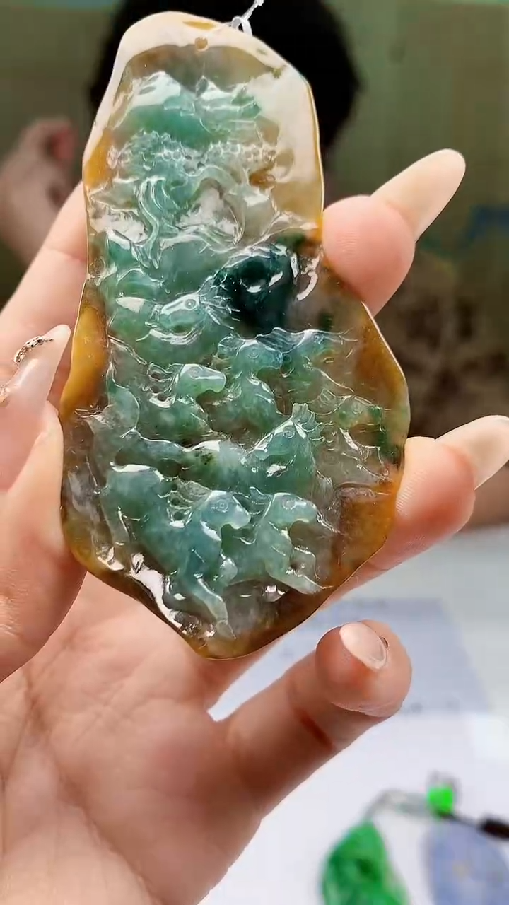 【闪购商品】定制翡翠未镶嵌4688ty-毛货挂件128