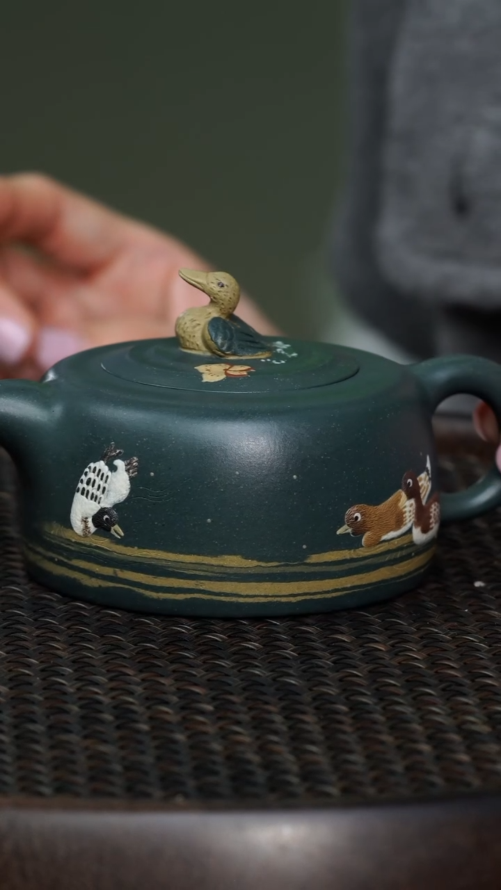 方*少JCY-0034出水芙蓉-老墨绿泥-120cc