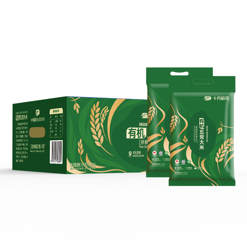 十月稻田 有机五常大米 10kg(5kg*2）五常大米
