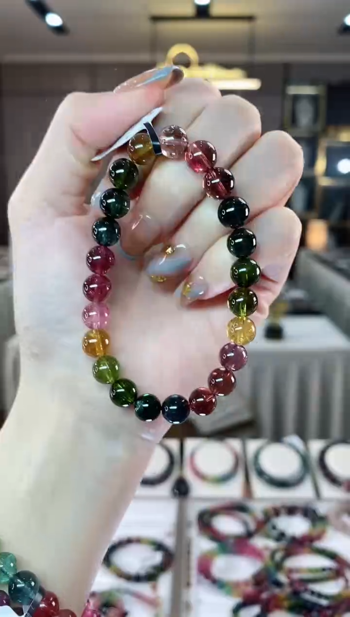 【闪购商品】碧玺单圈手串8mm+未镶嵌一物一证dan